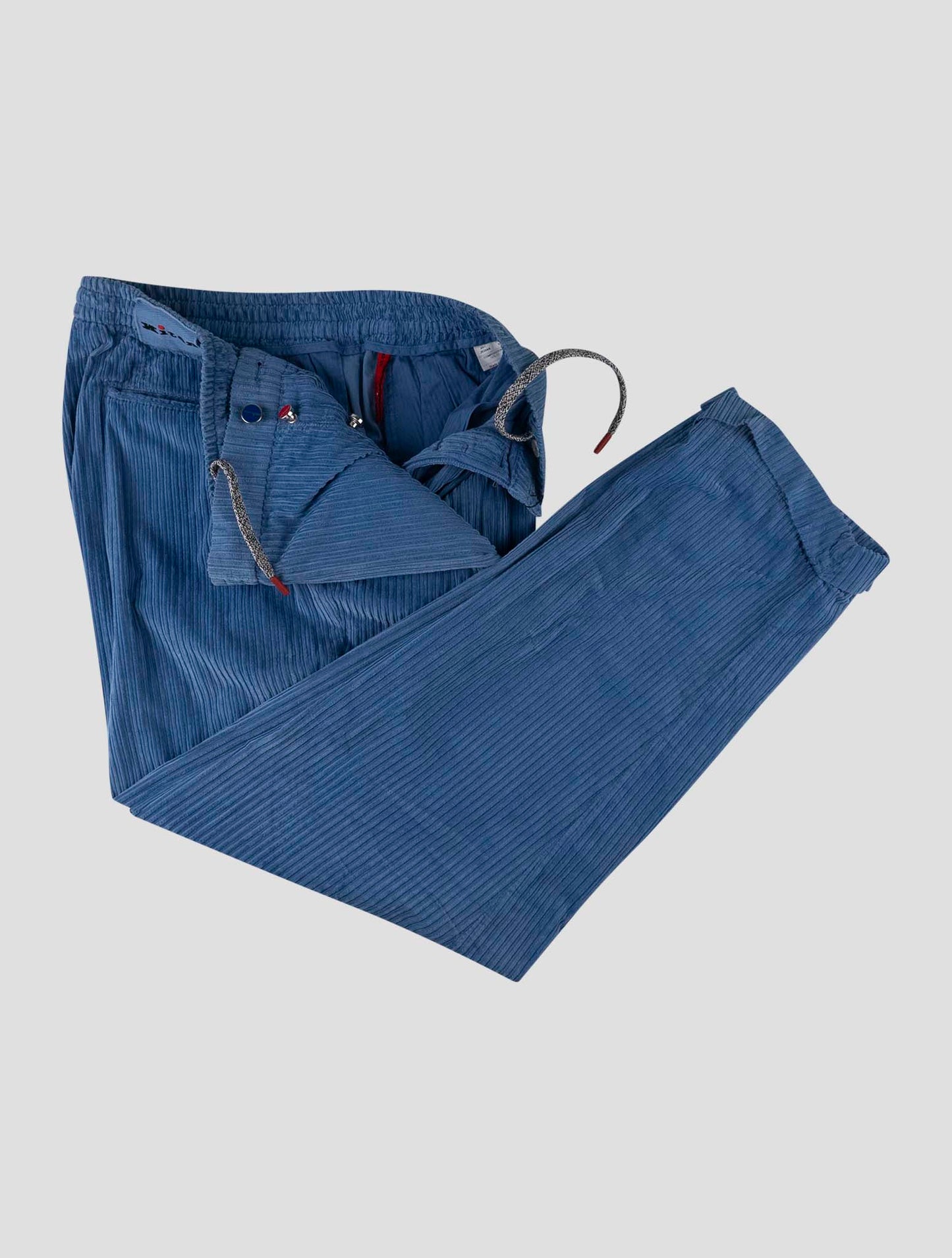 Kiton Blue Cotton Velvet Pants