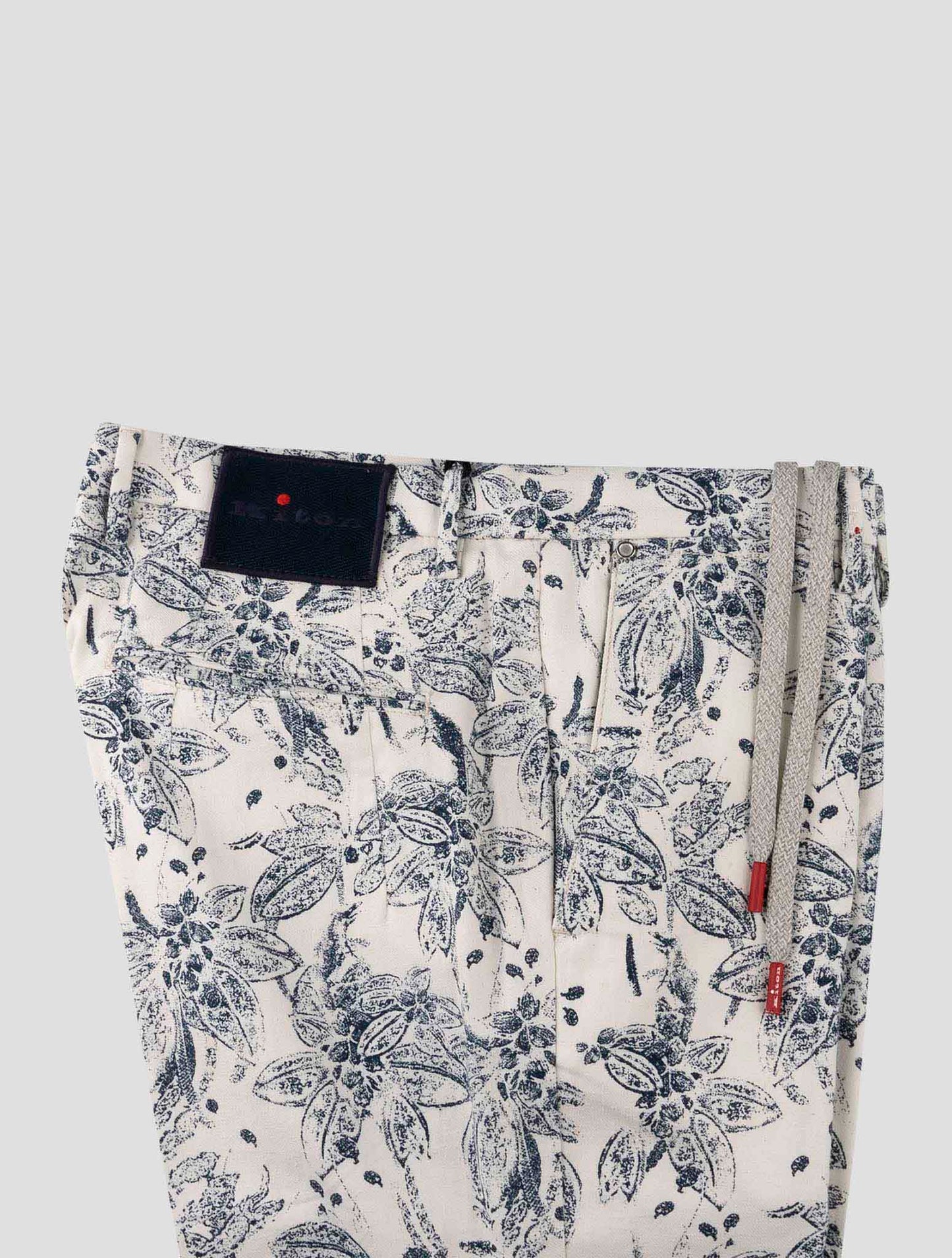 Kiton Blue White Cotton Pants