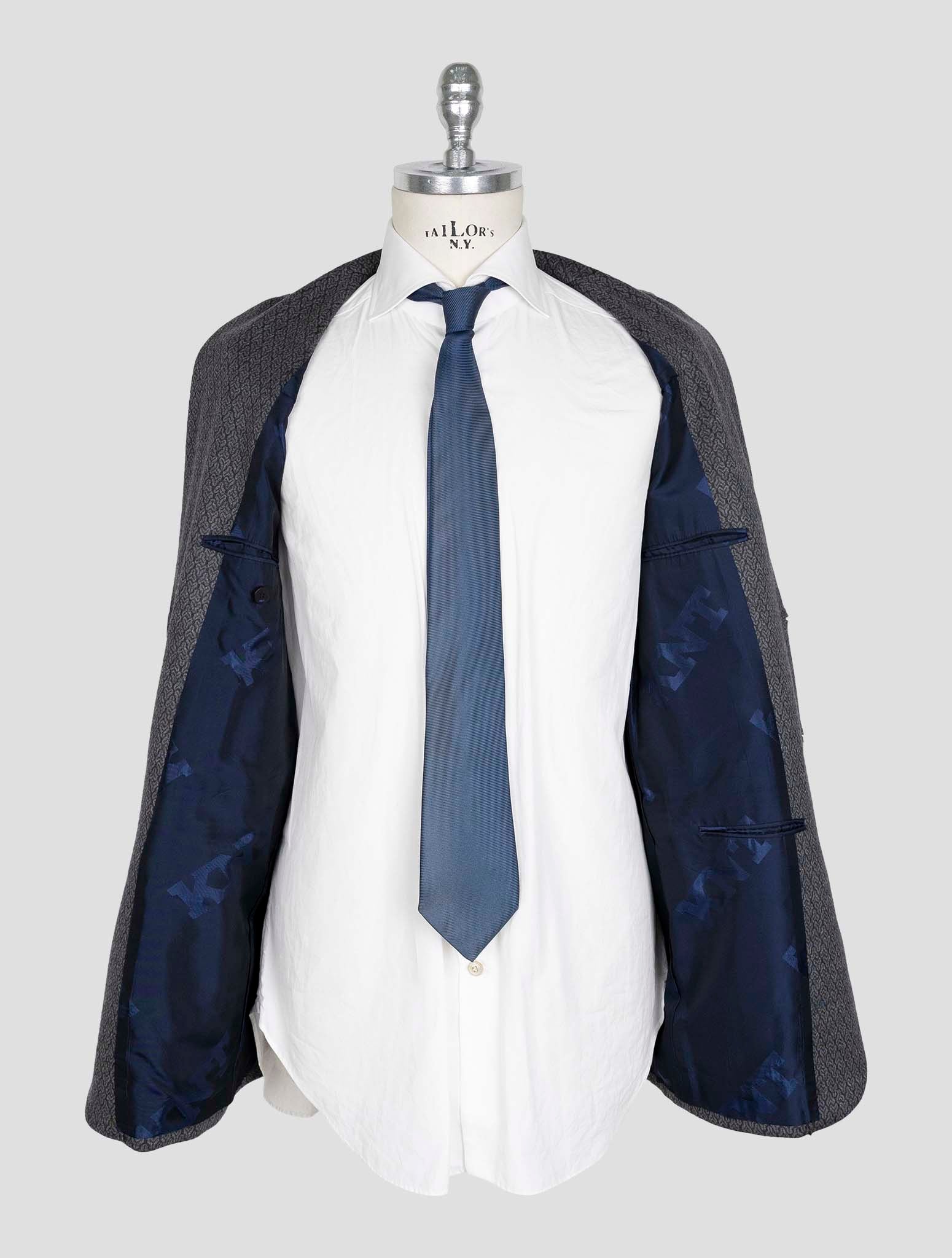 Kiton Knt Dark Gray Wool Cashmere Pl Blazer