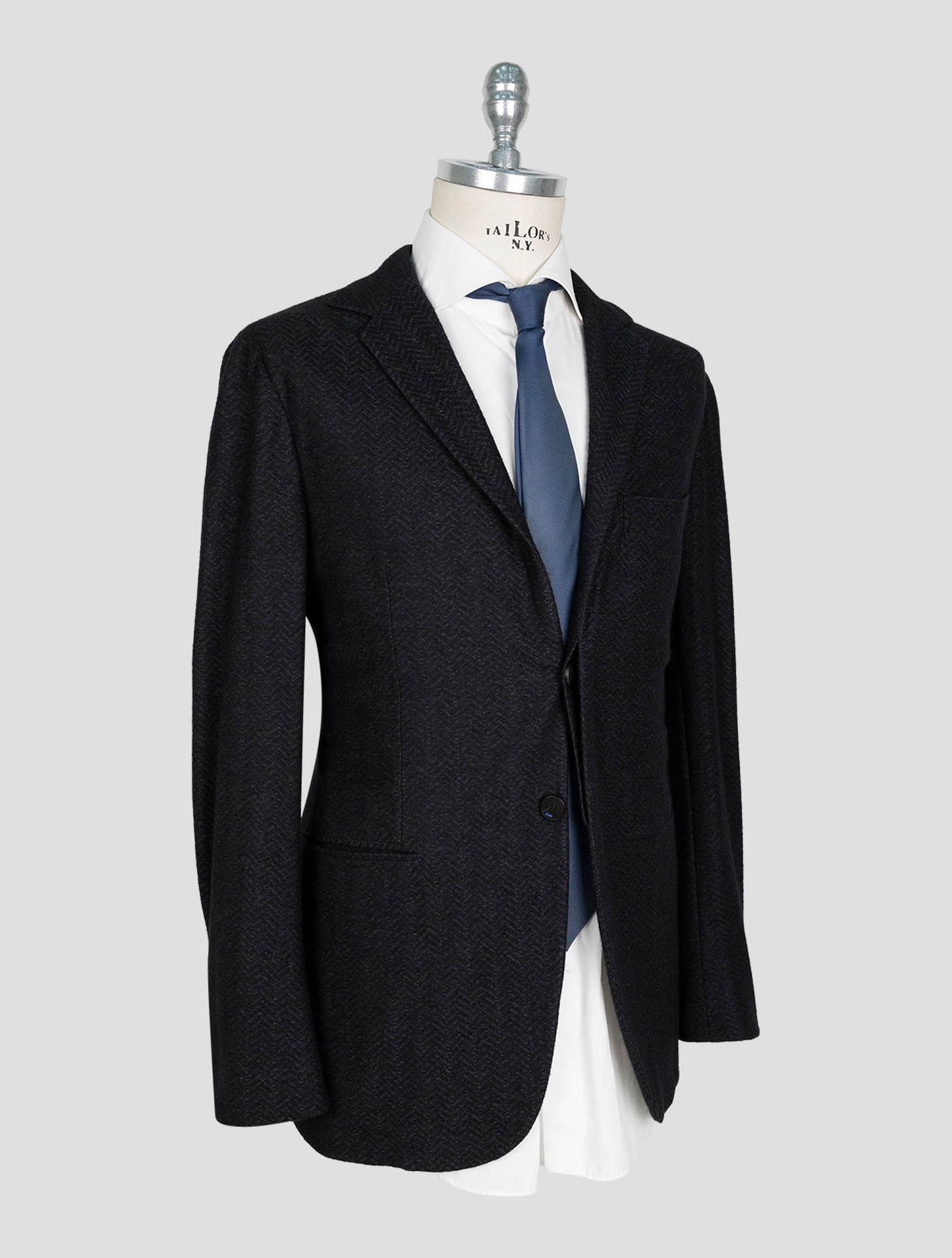 Kiton Knt Dark Gray Cotton Cashmere Blazer