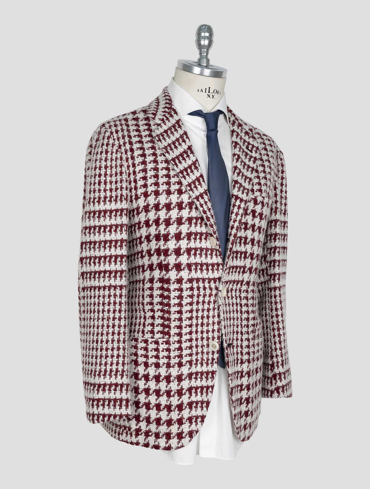 Kiton Red White Cashmere SIlk Blazer