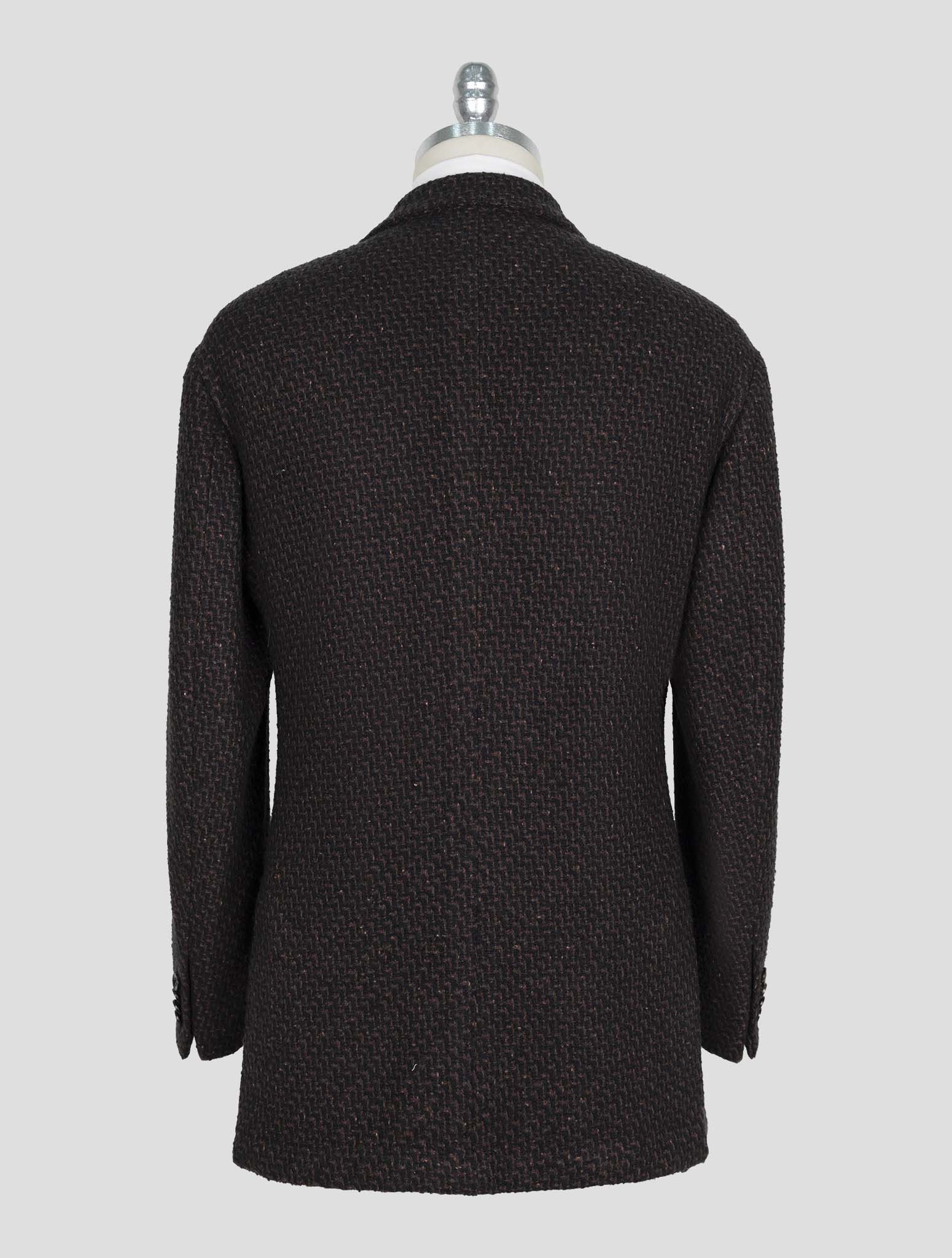 Kiton Brown Black Cashmere Silk Blazer