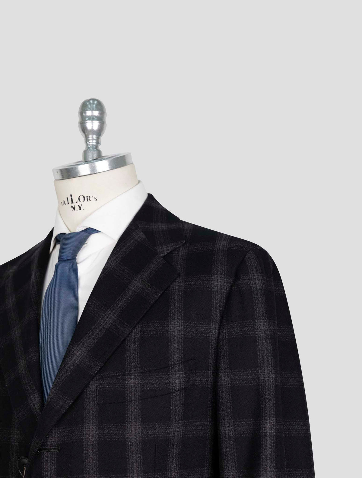 Kiton Dark Gray Virgin Wool 14 Micron Overcoat