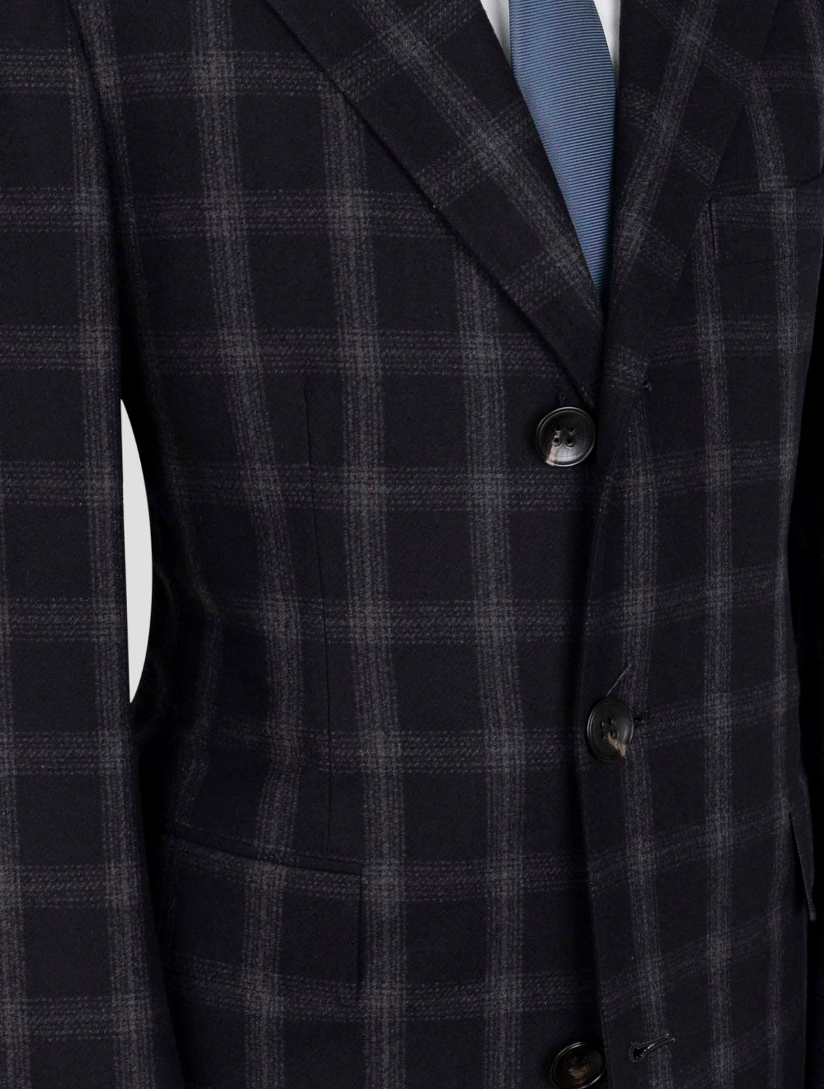 Kiton Dark Gray Virgin Wool 14 Micron Overcoat