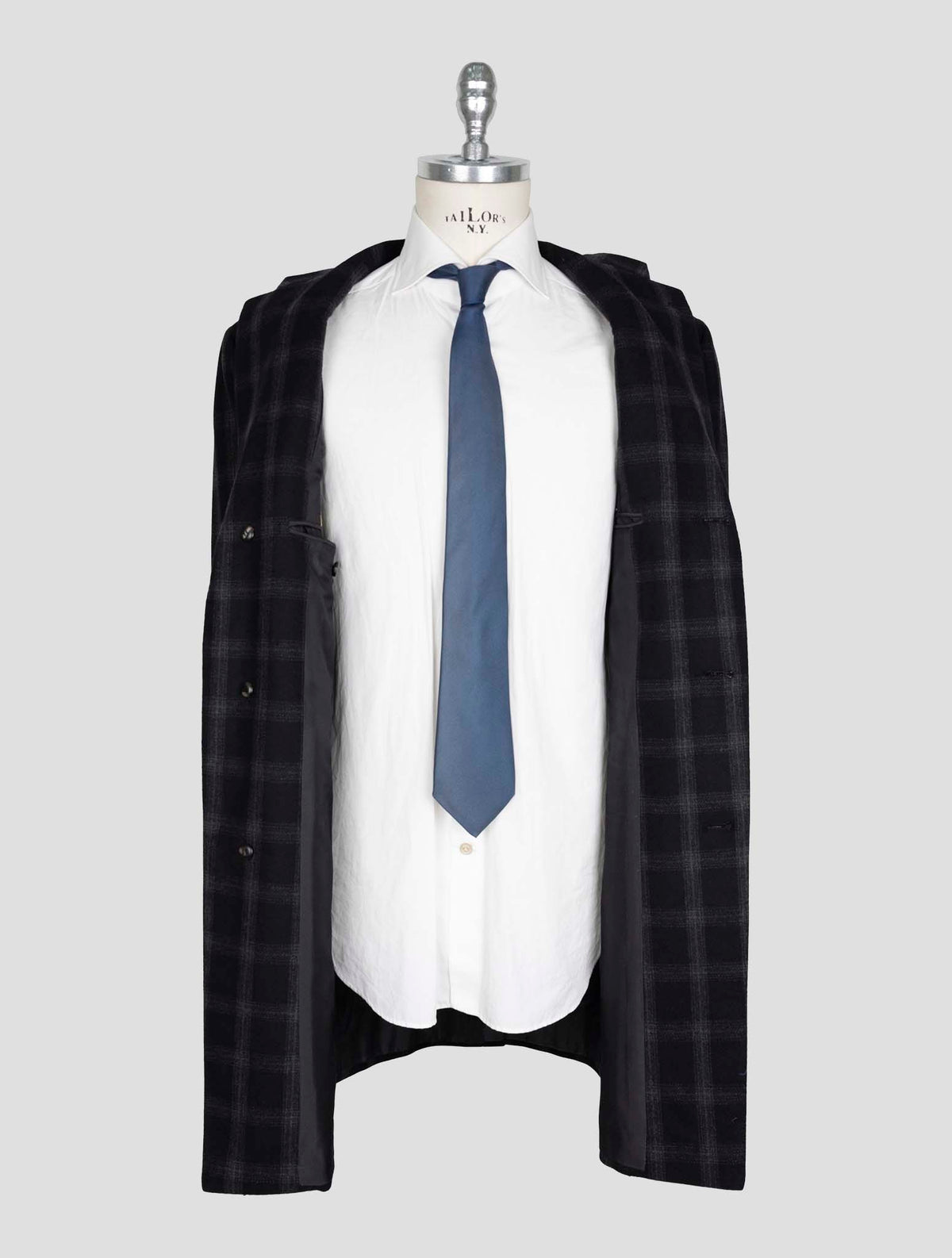 Kiton Dark Gray Virgin Wool 14 Micron Overcoat