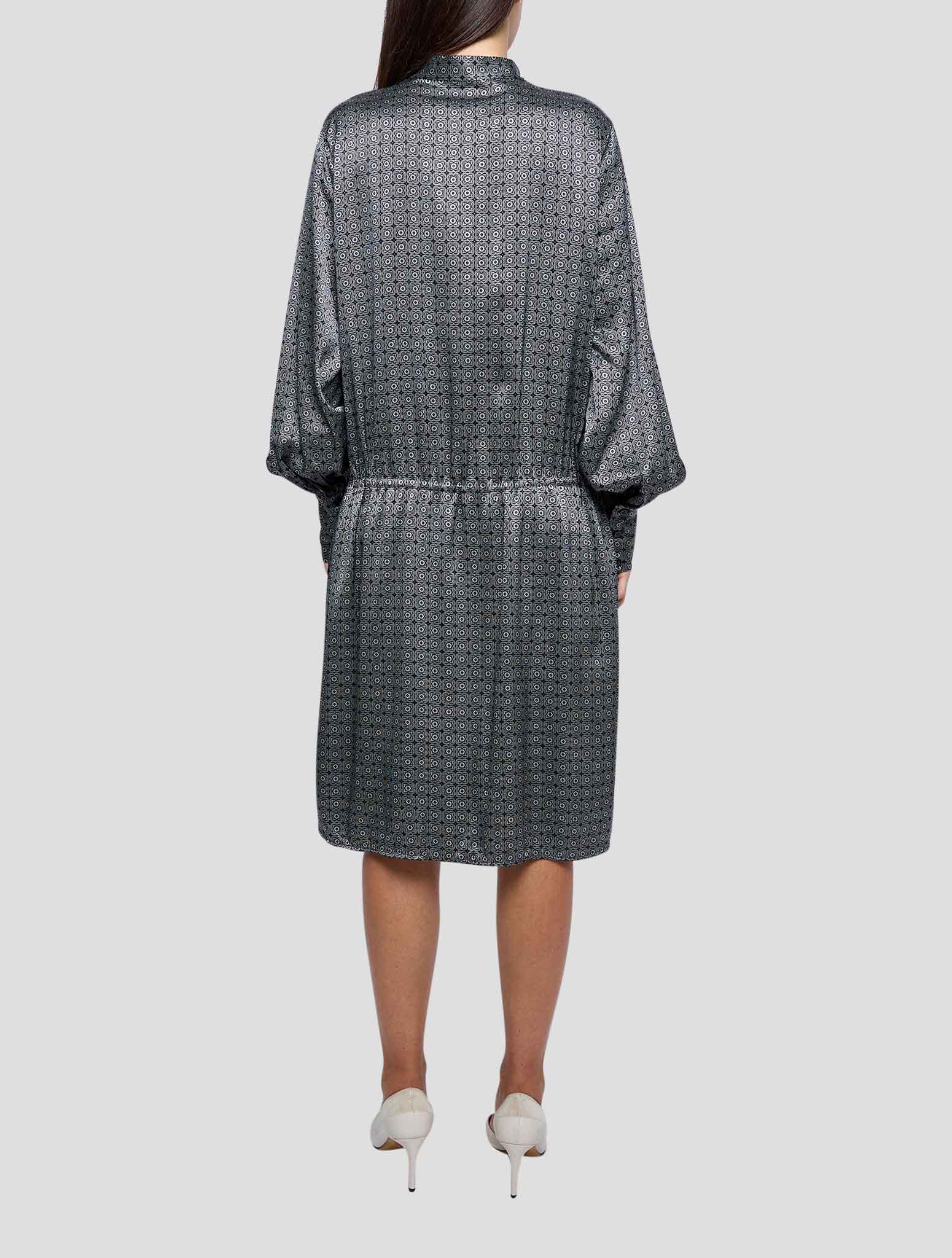Kiton Black White Silk Dress Women