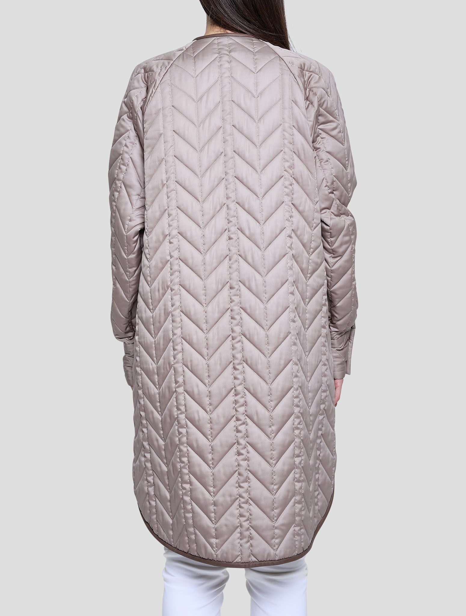 Kiton Brown Silk Overcoat Women