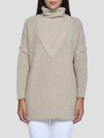 Kiton Beige Cashmere Zibellino Sweater Turtleneck Women