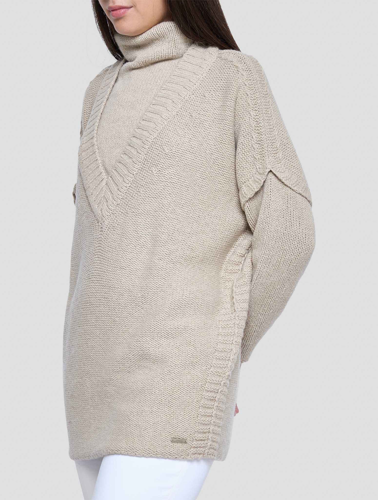 Kiton Beige Cashmere Zibellino Sweater Turtleneck Women