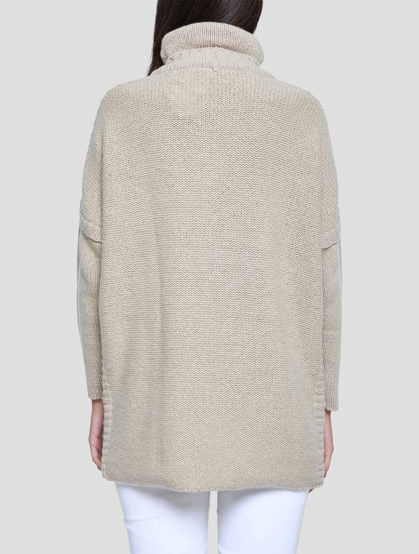 Kiton Beige Cashmere Zibellino Sweater Turtleneck Women