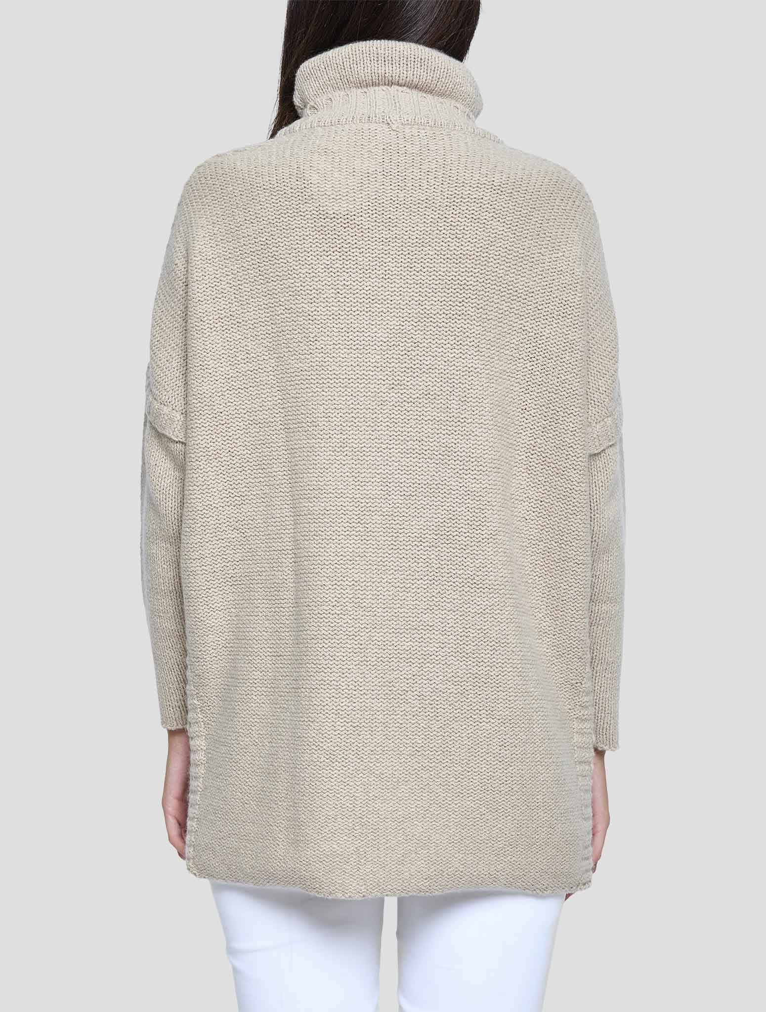 Kiton Beige Cashmere Zibellino Sweater Turtleneck Women