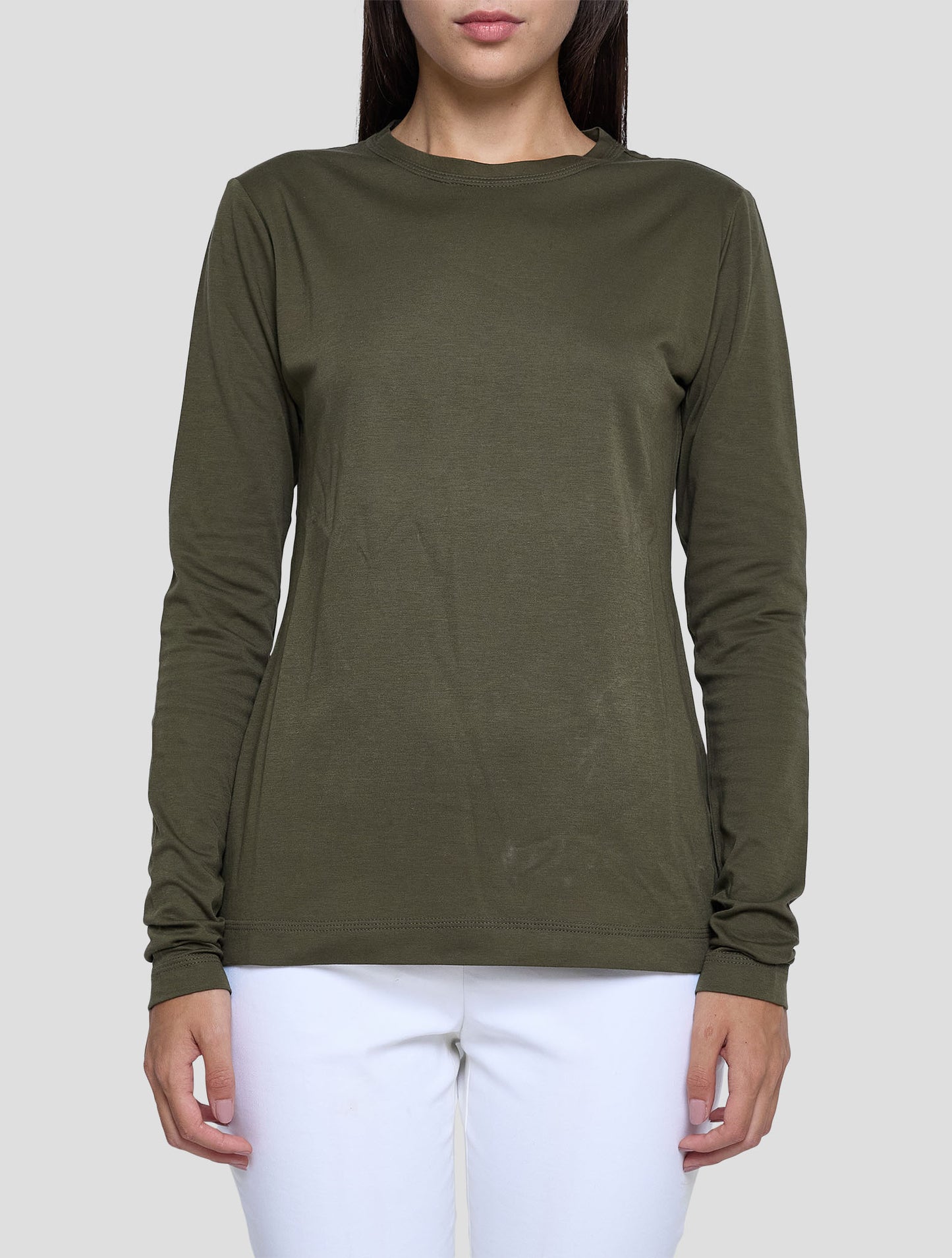 Kiton Green Cotton Sweater Crewneck Women