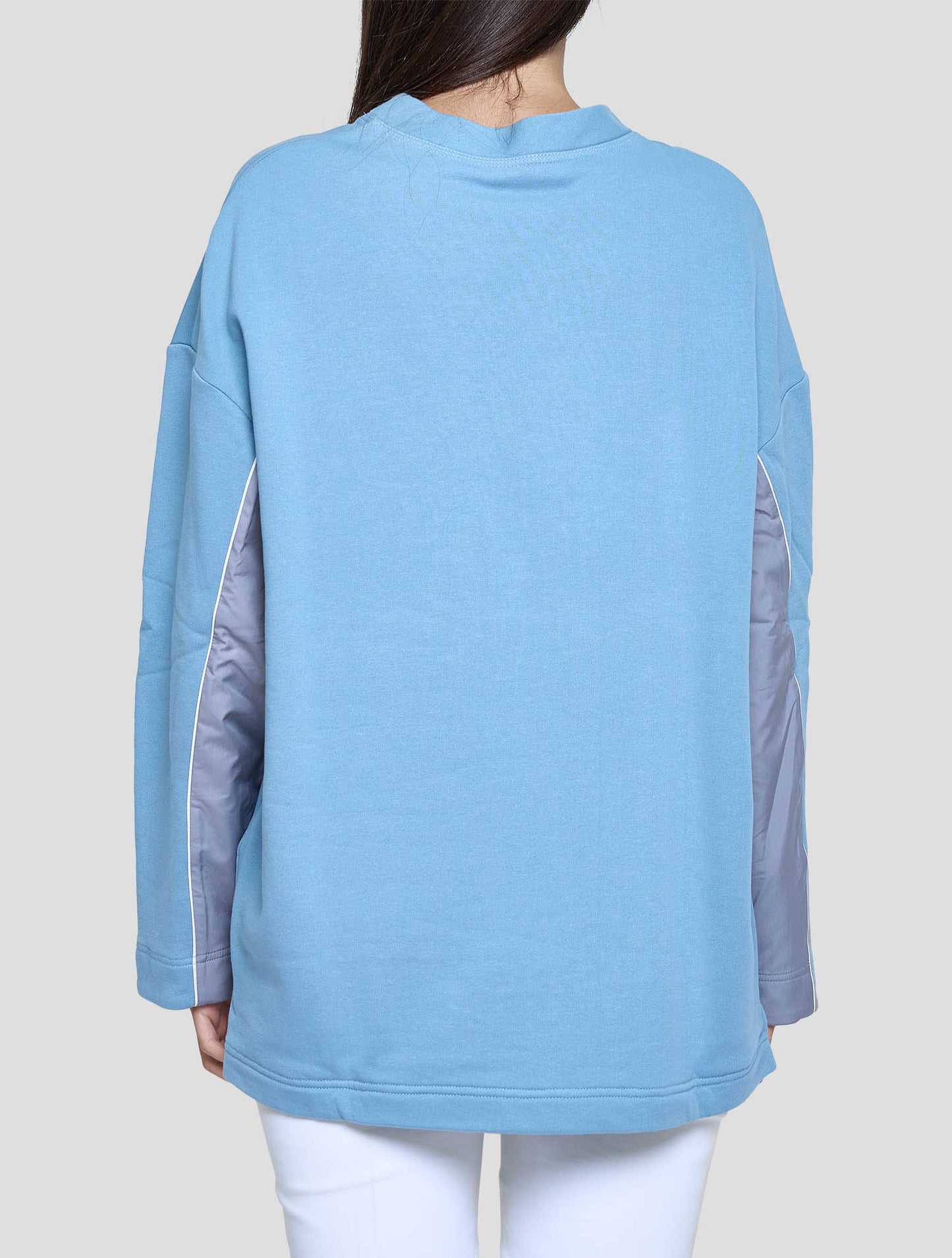 Kiton Light Blue Cotton Cashmere Sweater Crewneck Women