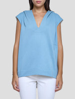 Kiton Light Blue Cotton Cashmere Sweater Crewneck Women