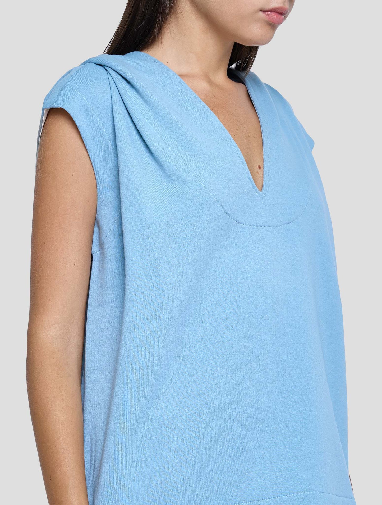 Kiton Light Blue Cotton Cashmere Sweater Crewneck Women