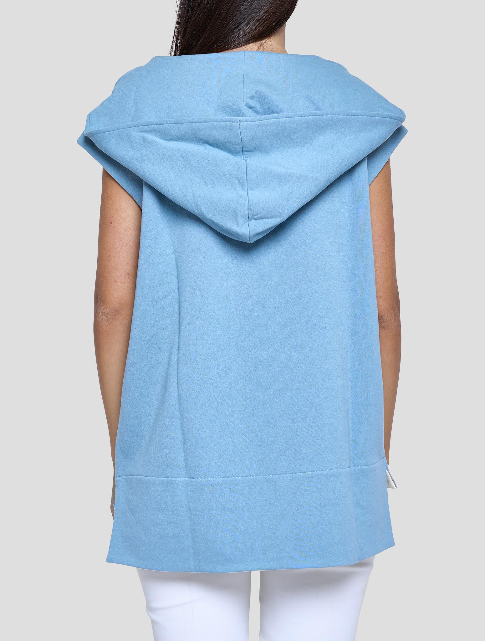 Kiton Light Blue Cotton Cashmere Sweater Crewneck Women
