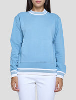 Kiton Light Blue Cotton Cashmere Sweater Crewneck Women