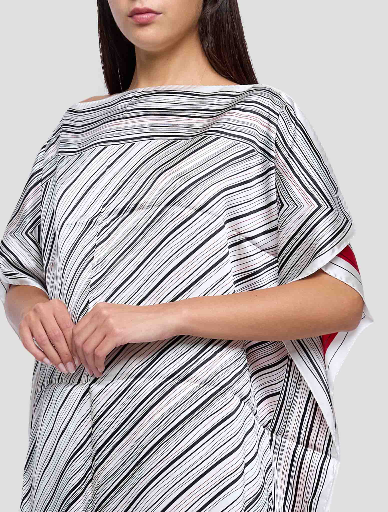 Kiton Red White Cotton Silk Blusa Women 90x90