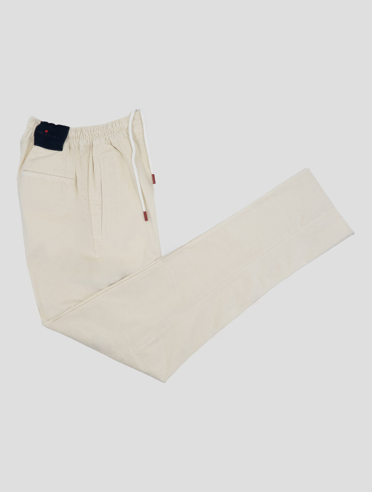 Kiton White Cotton Wool Ea Velvet Pants