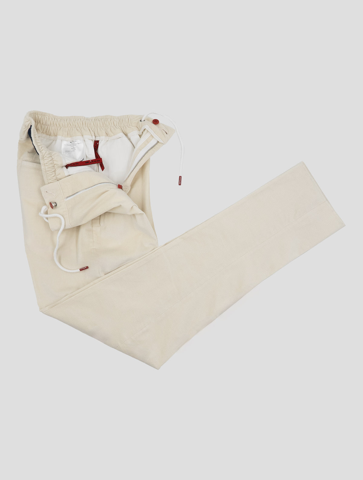 Kiton White Cotton Wool Ea Velvet Pants