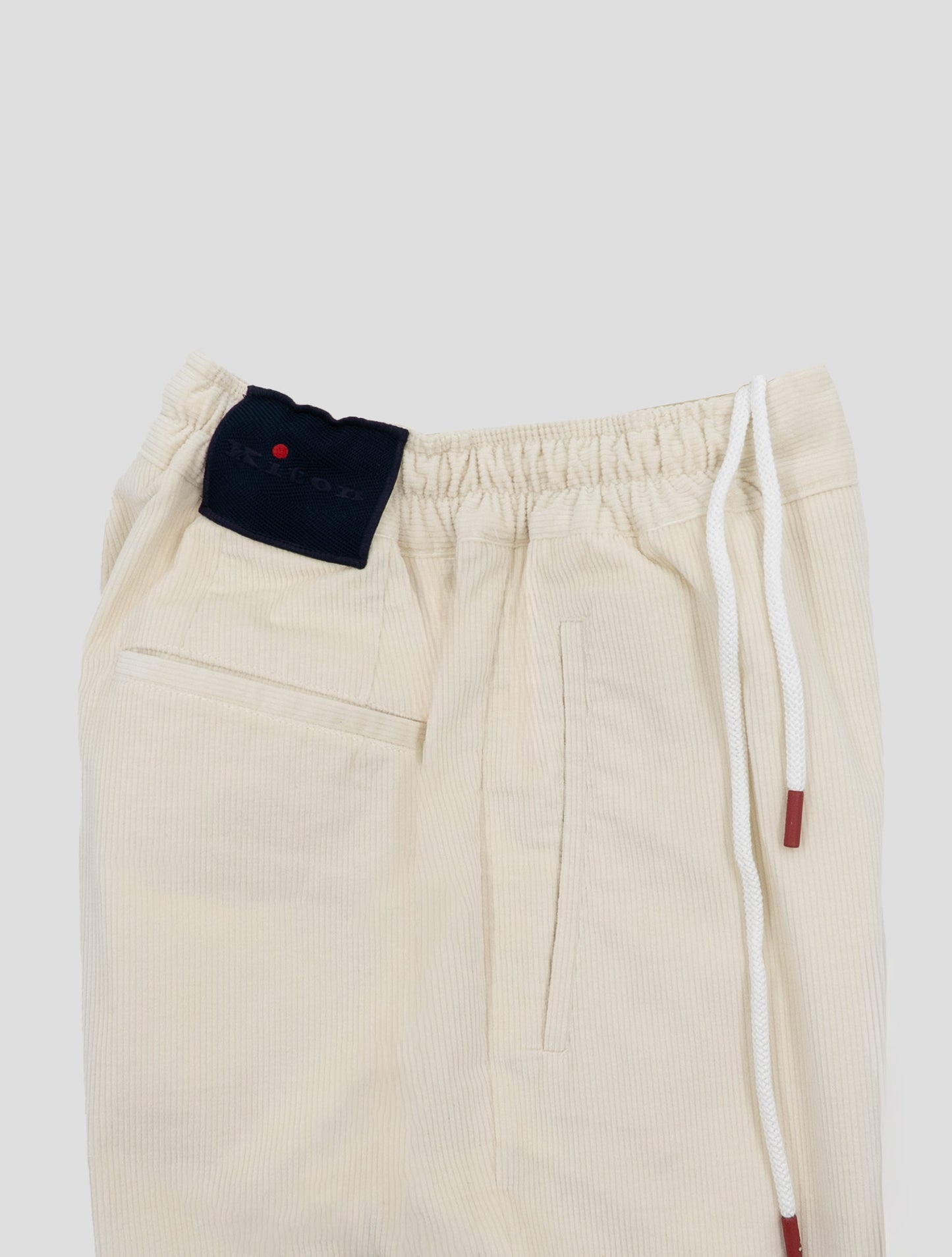 Kiton White Cotton Wool Ea Velvet Pants