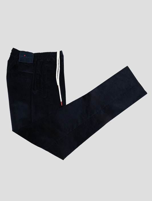 Kiton Blue Cotton Wool Ea Velvet Pants