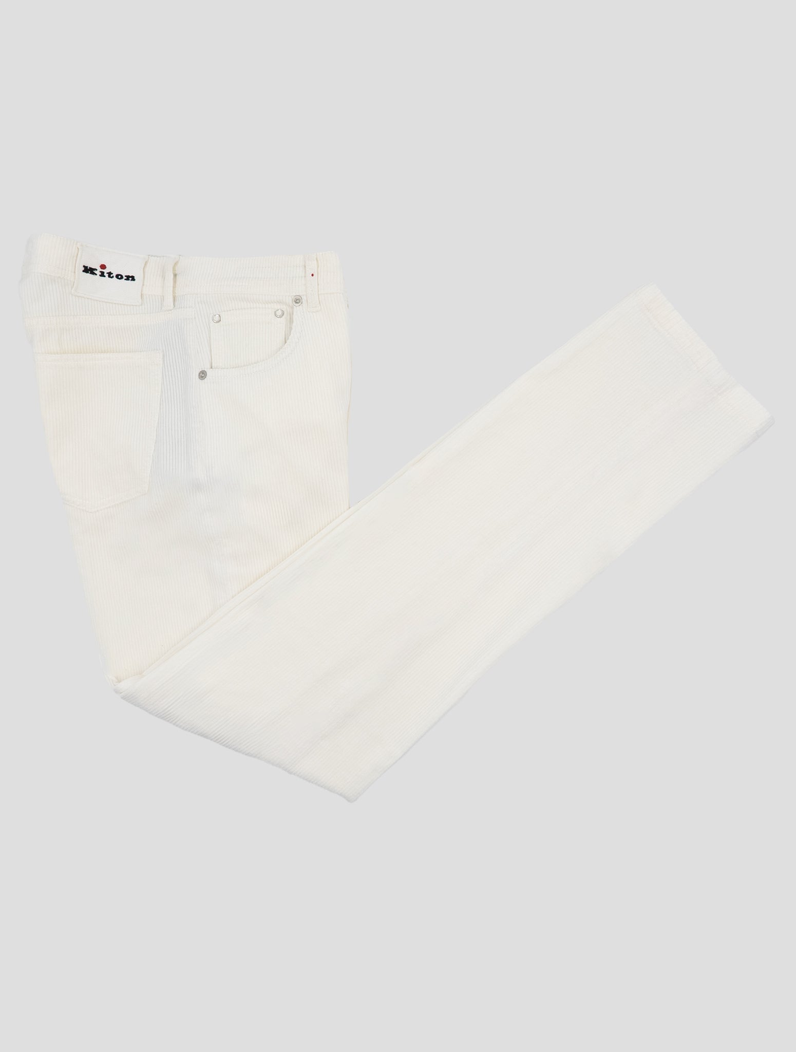 Kiton White Cotton Cashmere Ea Velvet Jeans