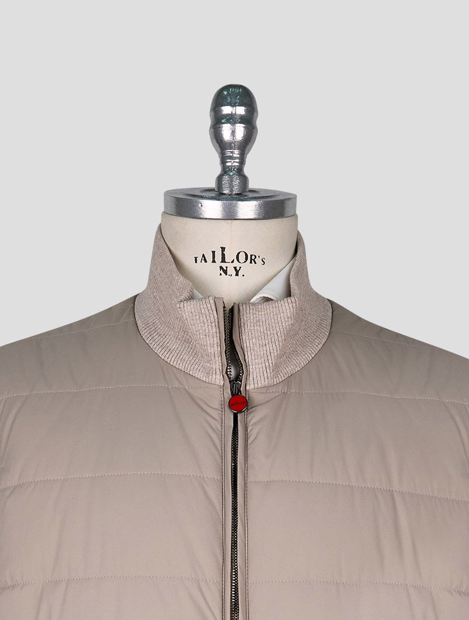 Kiton Taupe Pl Gilet Coat