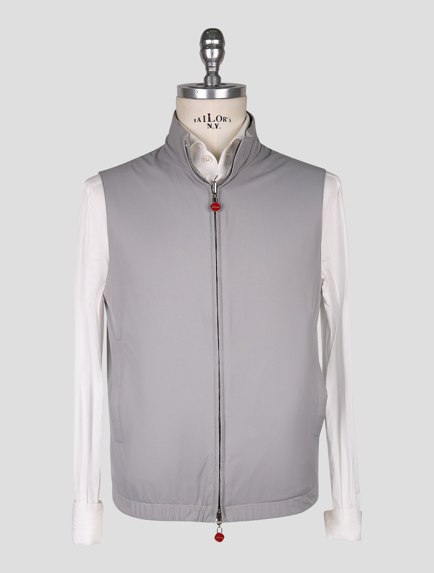 Kiton Gray Pl Viscose Ea Reverse Gilet Coat