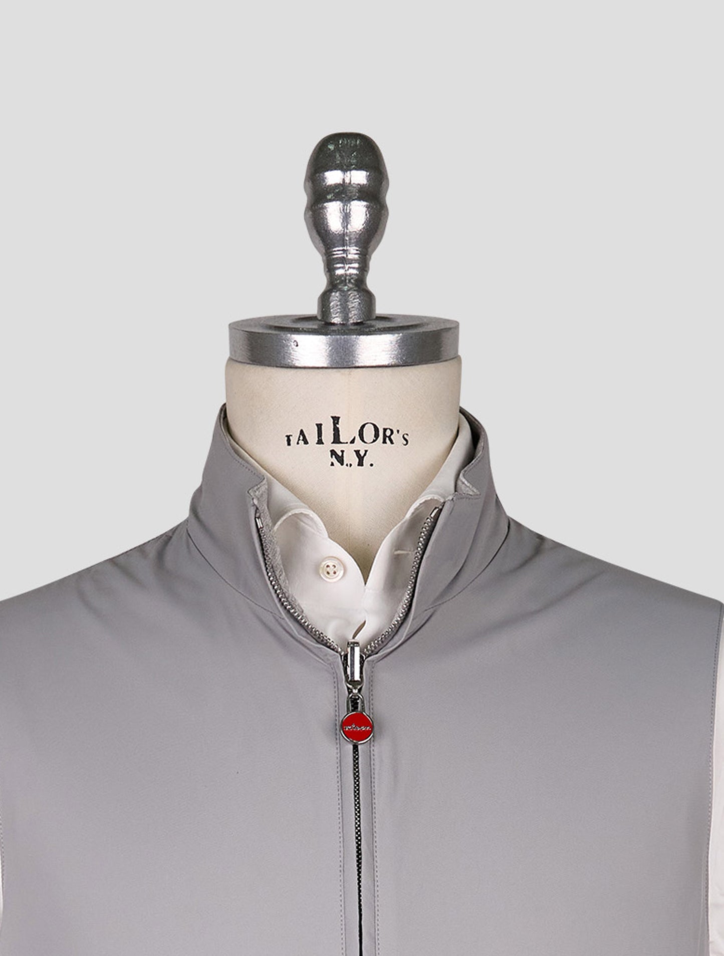 Kiton Gray Pl Viscose Ea Reverse Gilet Coat