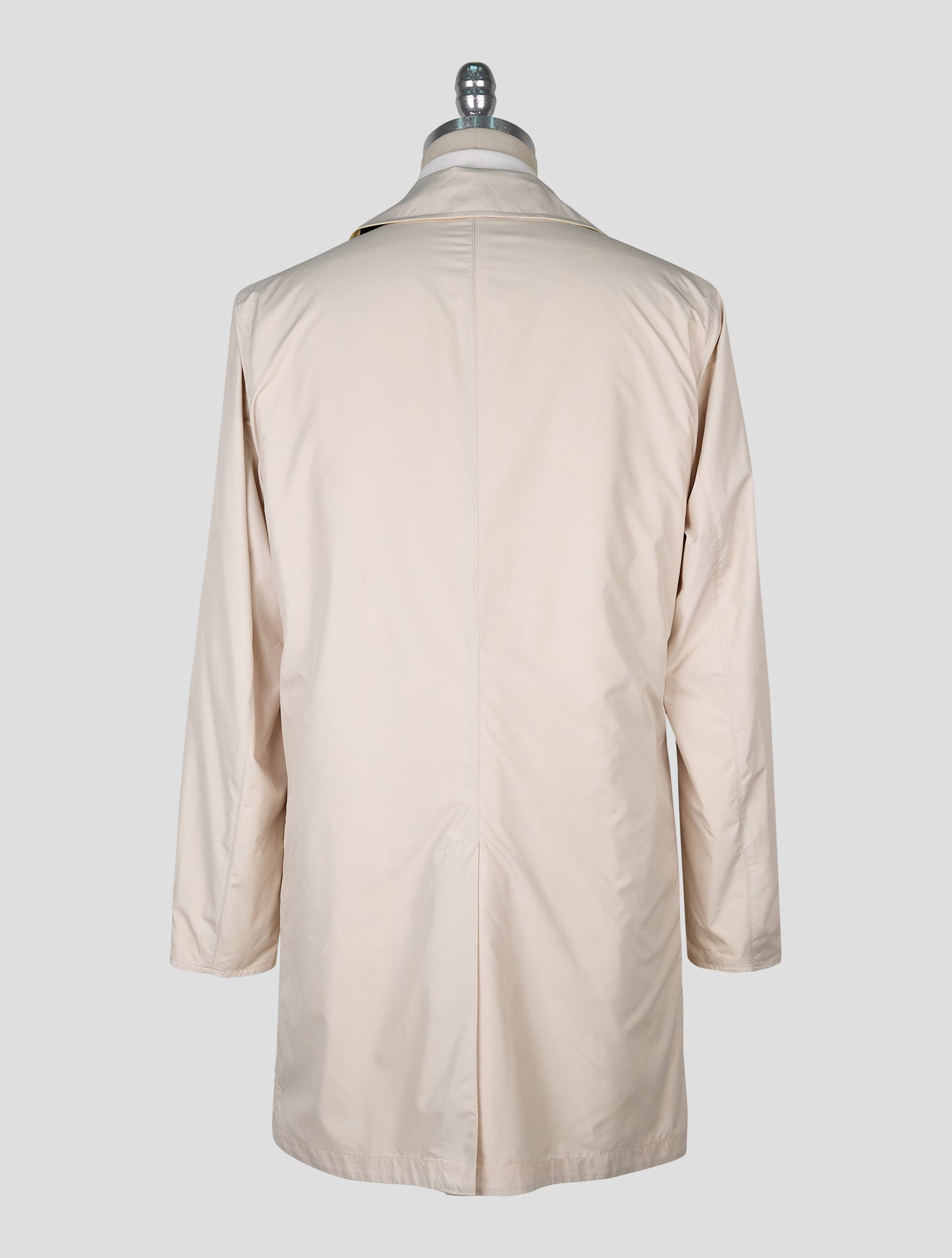 Kiton Beige Yellow Linen Pl Reverse Overcoat