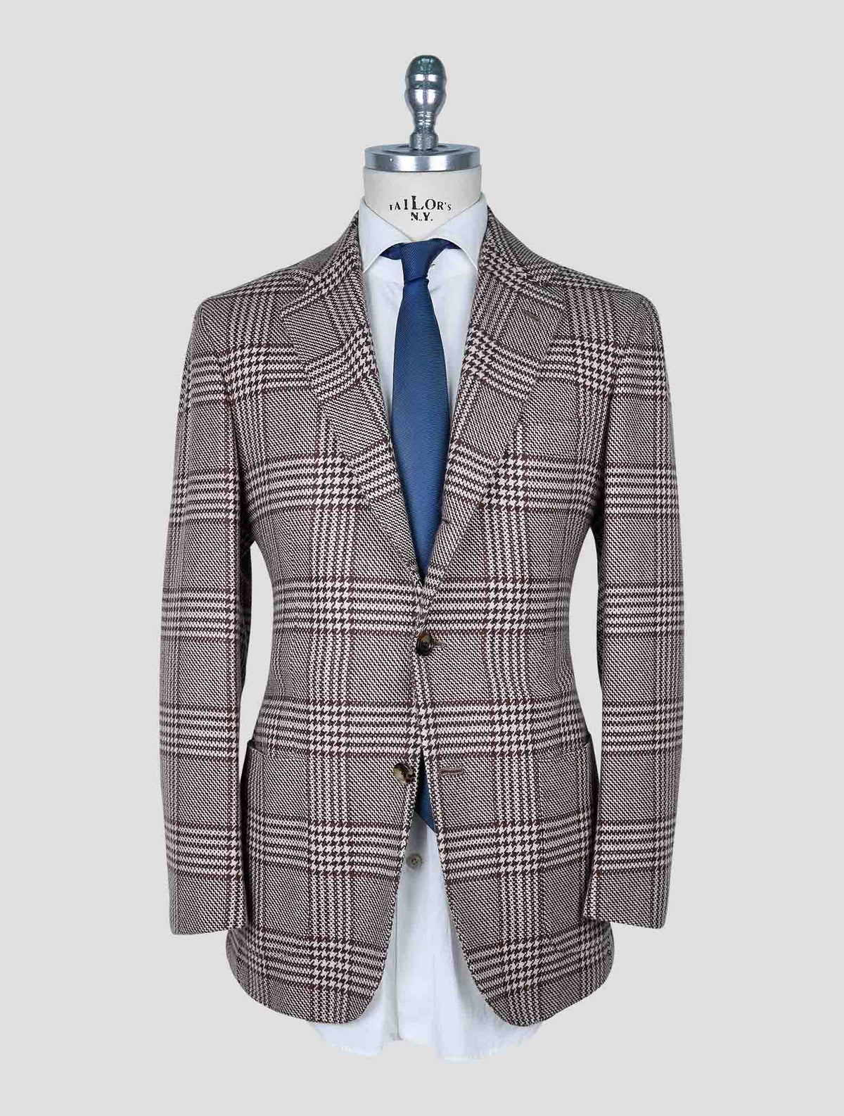 Kiton Brown White Cashmere Blazer