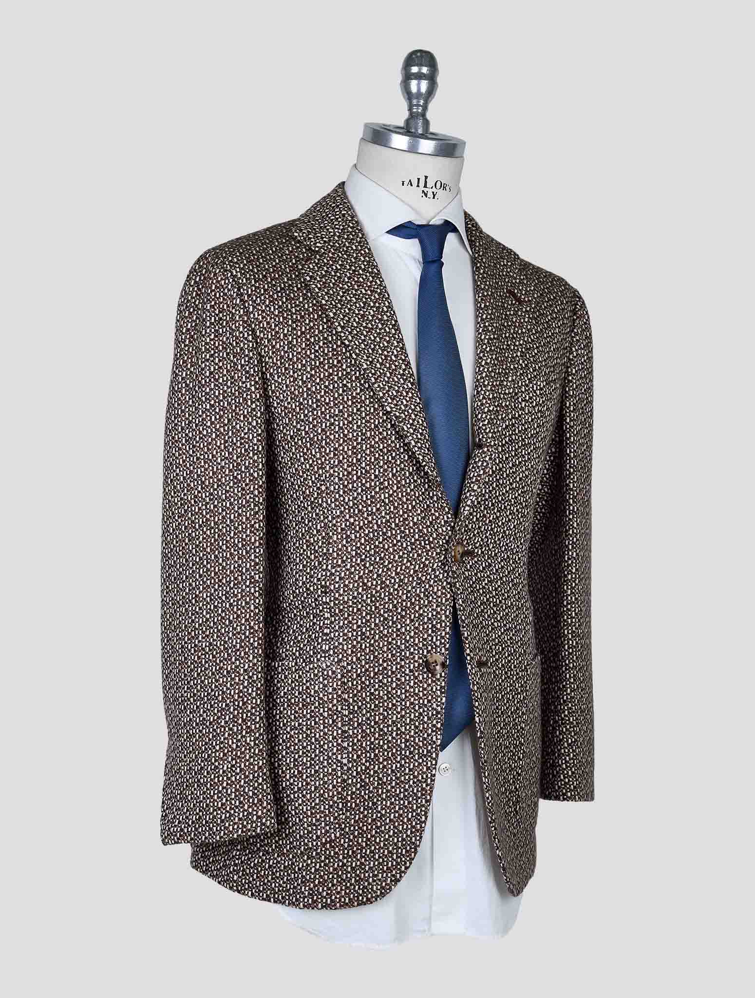 Kiton Brown White Cashmere Blazer