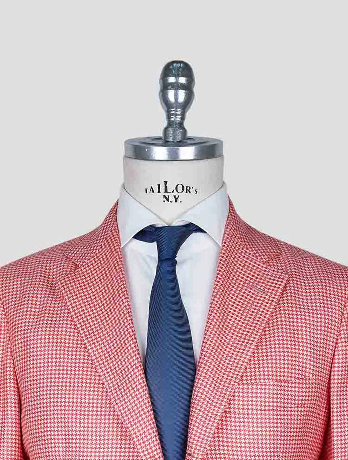 Kiton Red White Cashmere Silk Linen Blazer