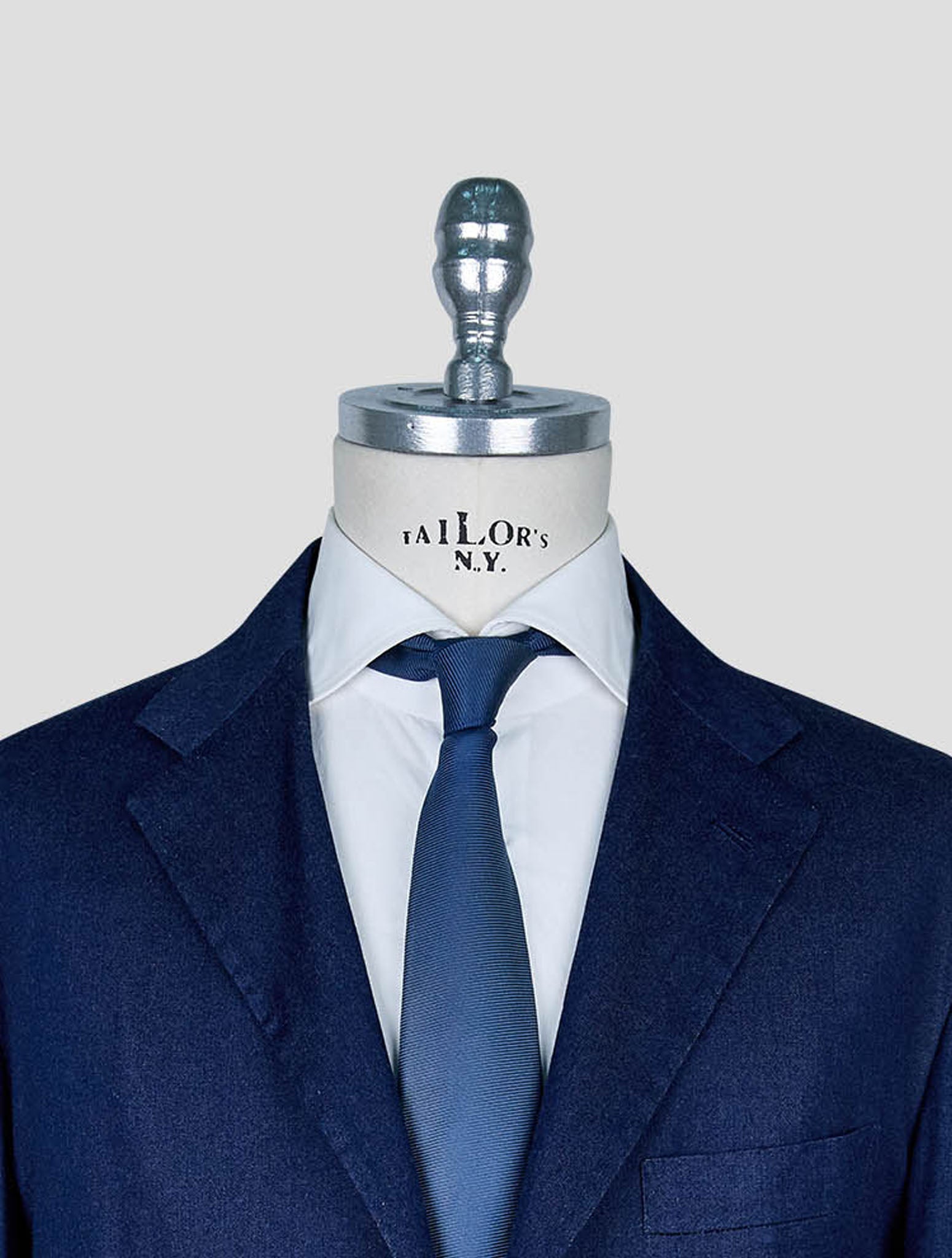 Kiton Blue Cotton Ea Suit