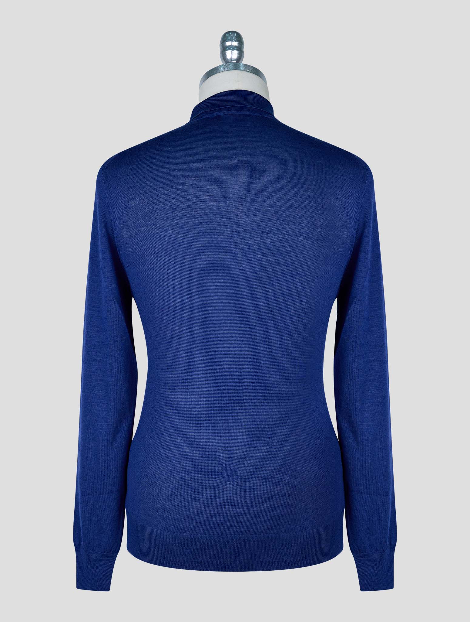 Kiton Blue Wool Sweater Polo
