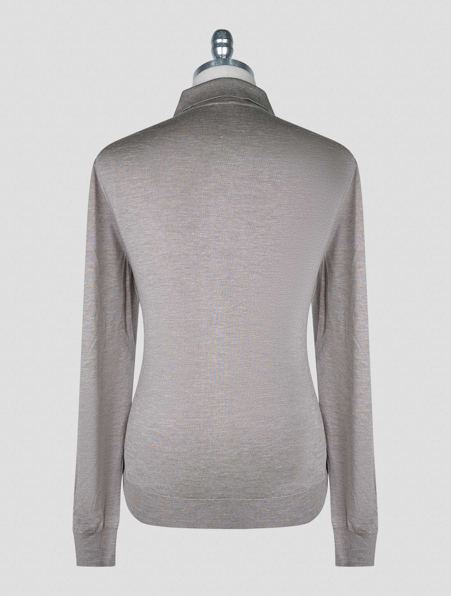 Kiton Beige Silk Cashmere Linen Sweater Polo