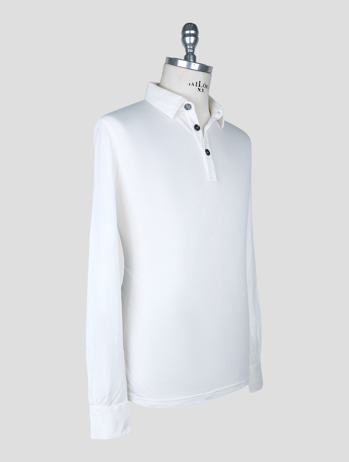 Kiton White Cotton Cashmere Sweater Polo