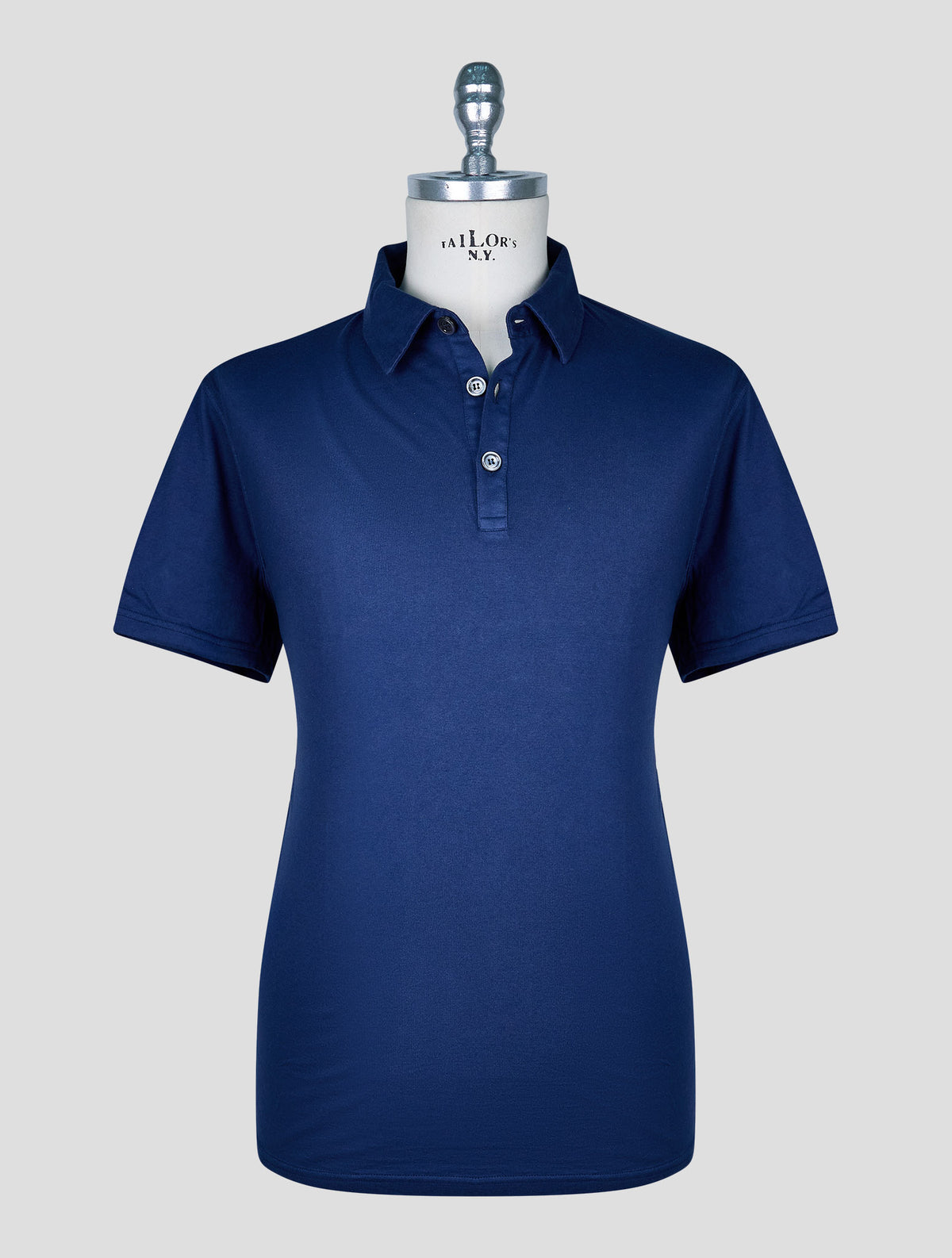 Kiton Blue Cotton Cashmere  Polo
