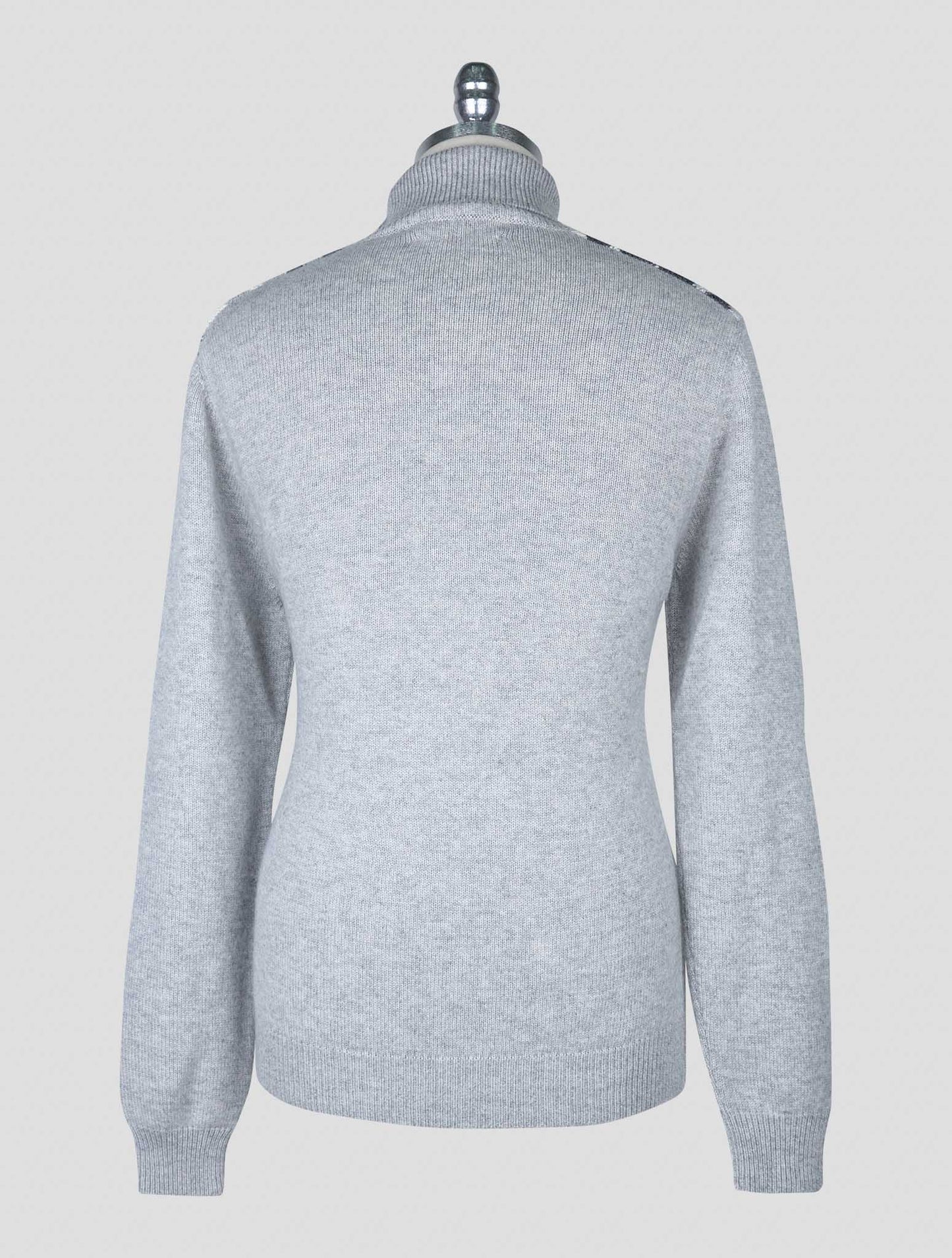 Kiton Gray White Cashmere Sweater Turtleneck