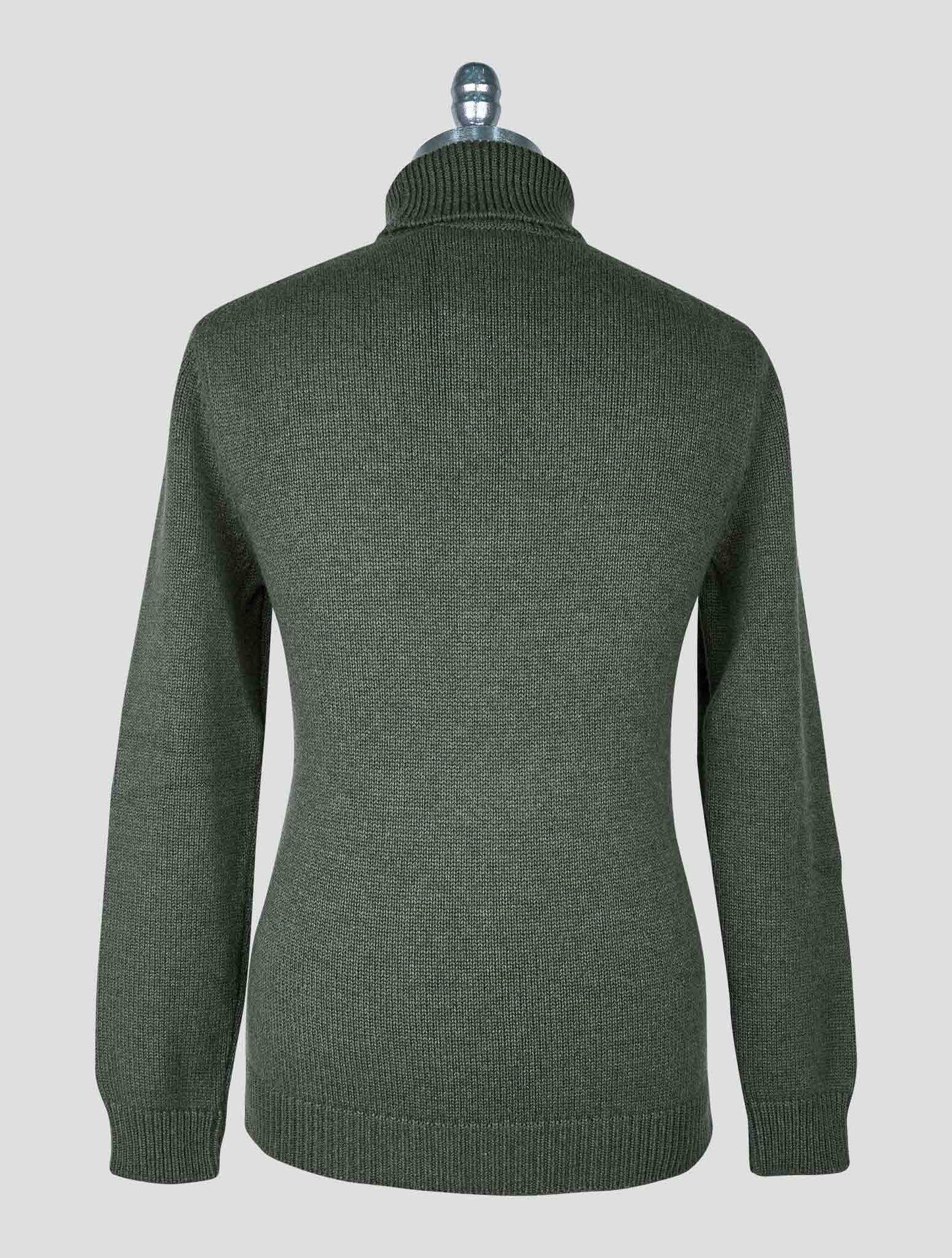 Kiton Green White Cashmere Sweater Turtleneck