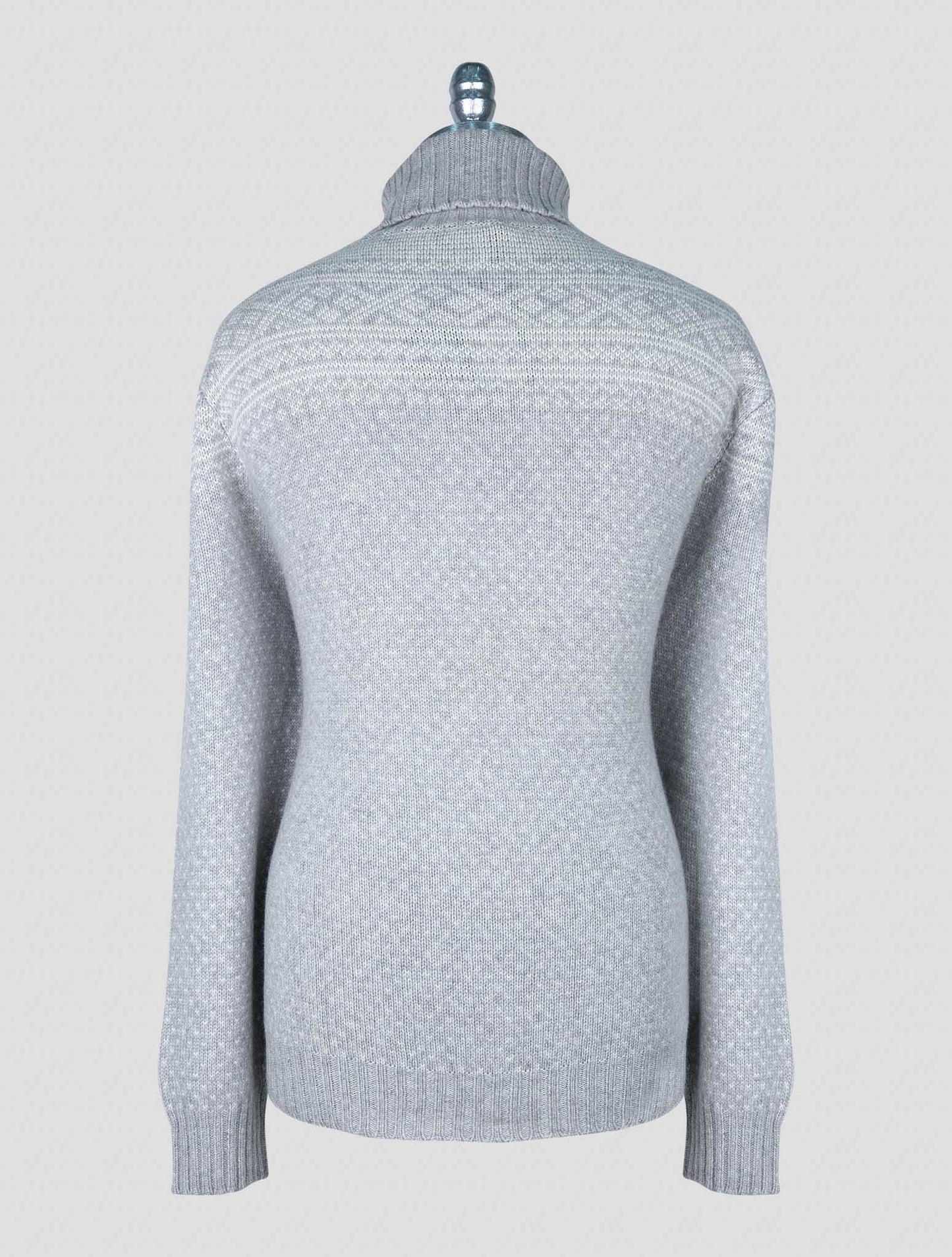 Kiton Gray White Cashmere Sweater Turtleneck