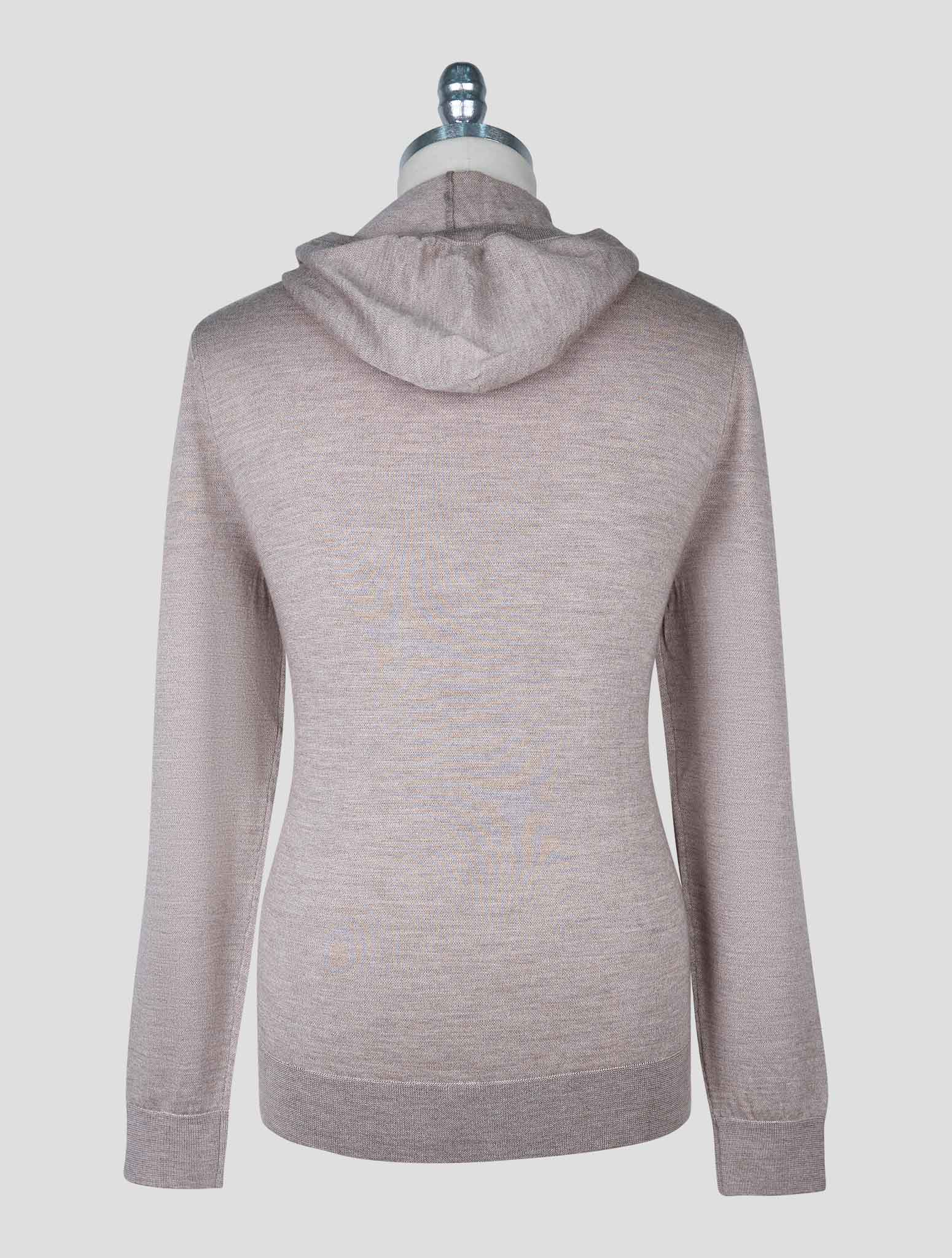 Kiton Brown Cashmere Silk Sweater Hoodie