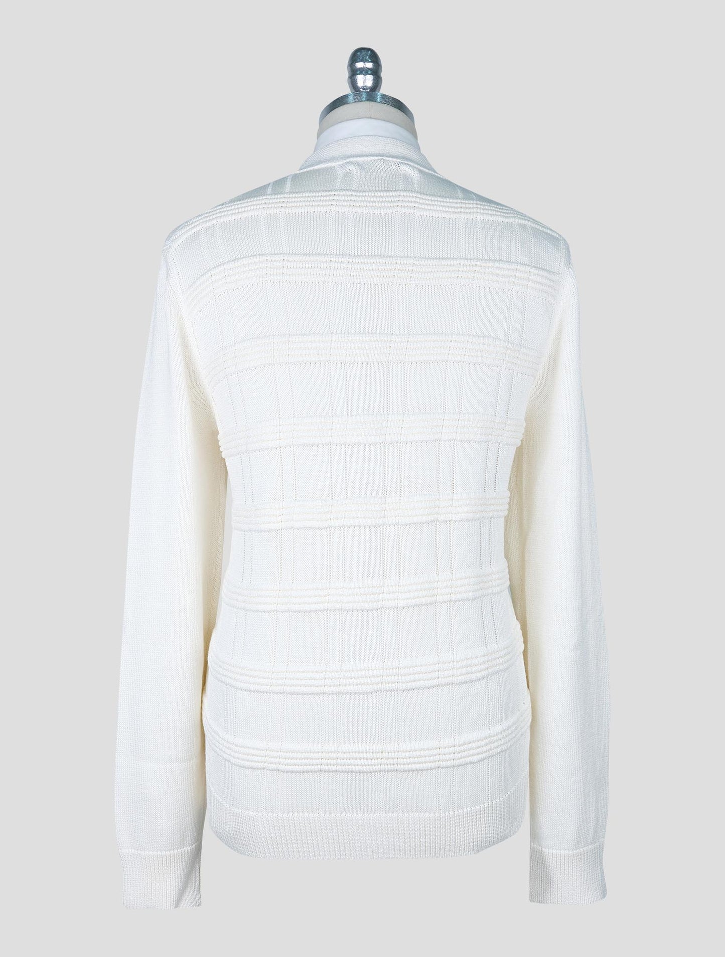 Kiton White Cotton Silk Cardigan