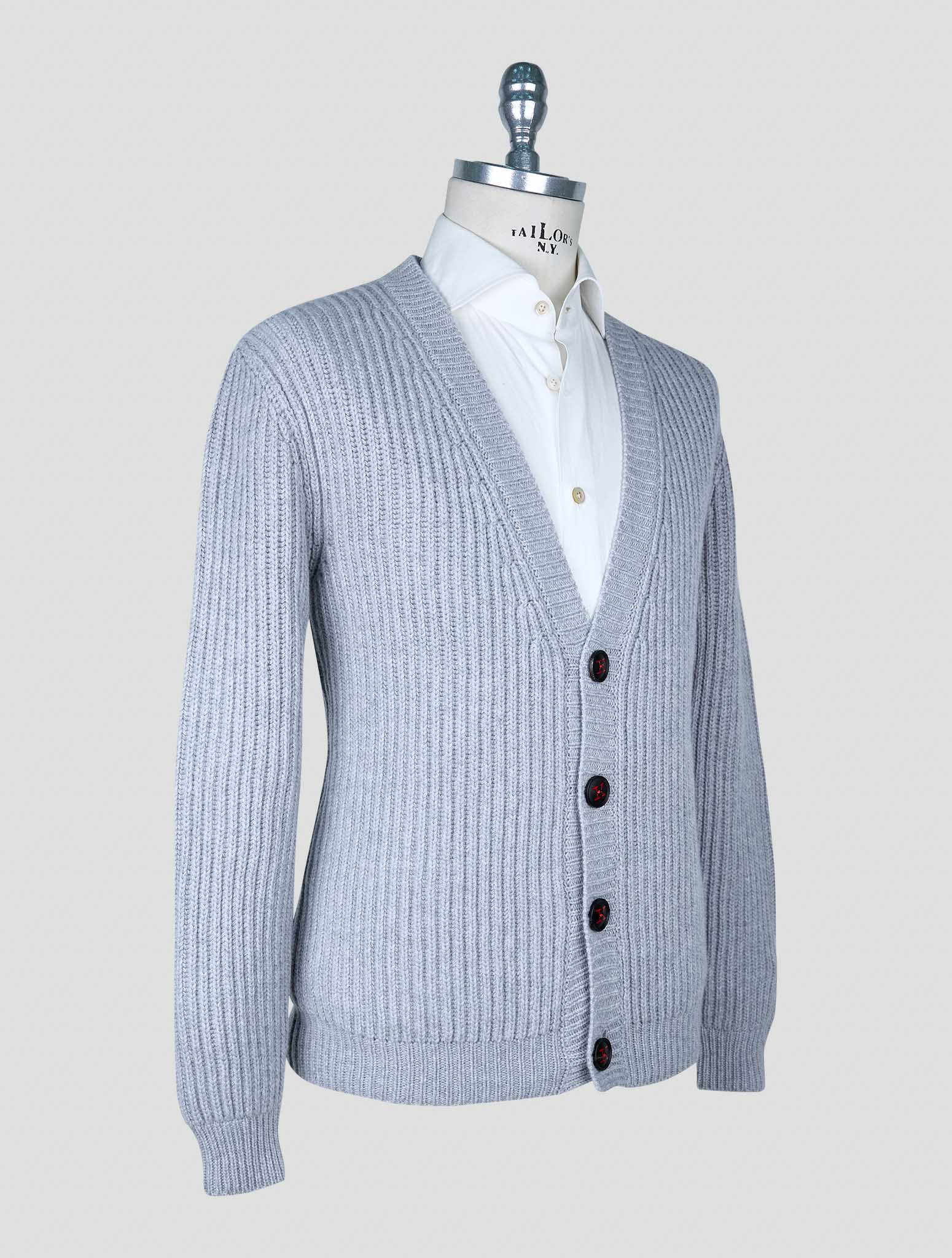 Kiton Gray Cotton Cardigan