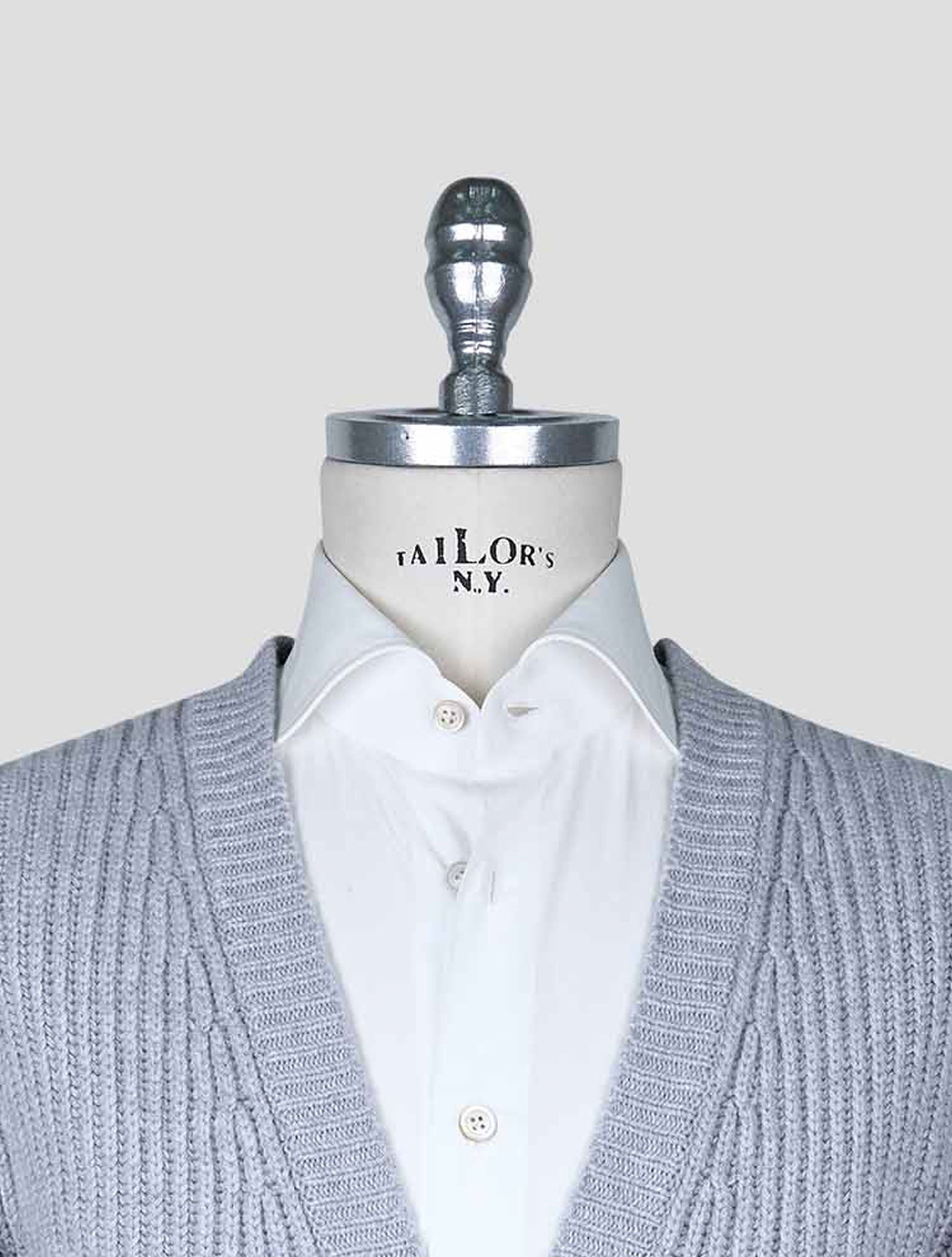 Kiton Gray Cotton Cardigan