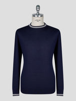 Kiton Blue Wool Sweater Crewneck