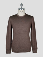 Kiton Brown Gray Wool Sweater Crewneck