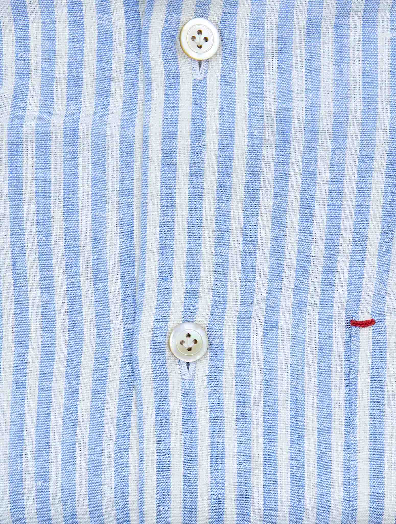 Kiton Gray White Linen Pl Ea Shirt Nerano