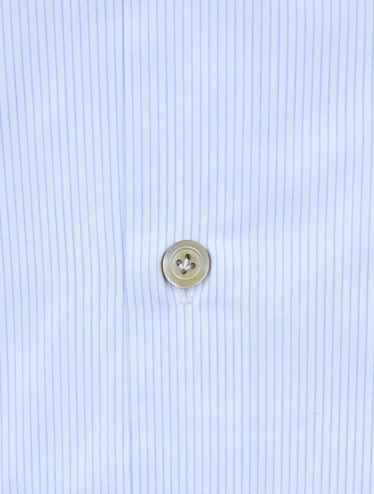 Kiton Light Blue White Cotton Shirt